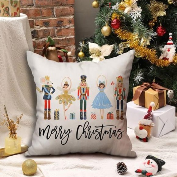 Nutcracker Christmas Pillow Cover Decorative Case Accent Holiday Xmas Home Decor - Picture 3 of 5